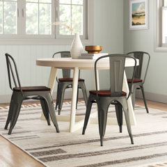 Metal Chair With Wood Seat Wayfair