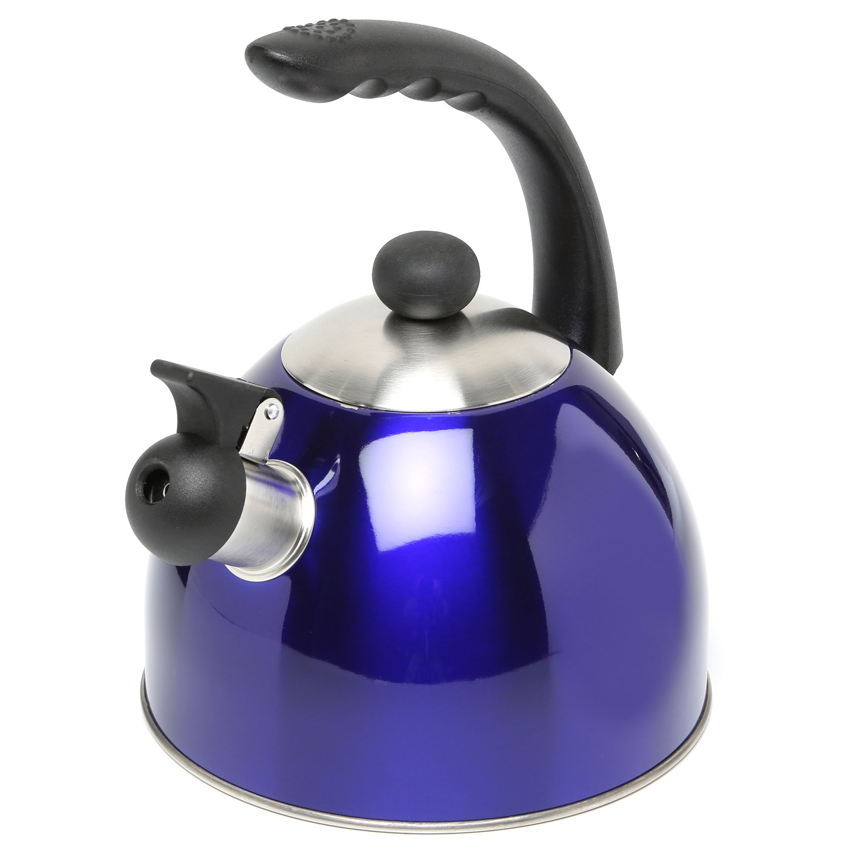 Creative Home Satin Splendor Metallic 2.8 Quart whistling Tea Kettle Blue
