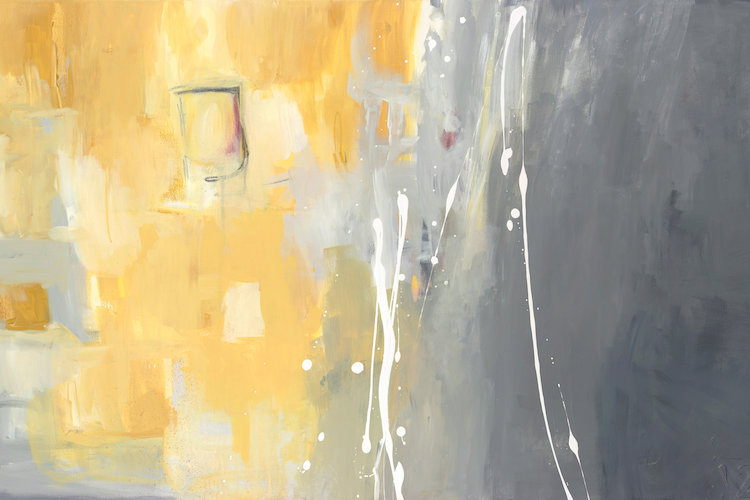 East Urban Home 50 Shades Of Gray And Yellow Painting Print On