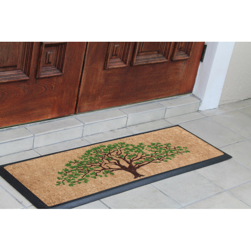 27/" X 16/" Coir Fiber /& Rubber Tree of Life Anti-Slip Front Door Mat Doormat