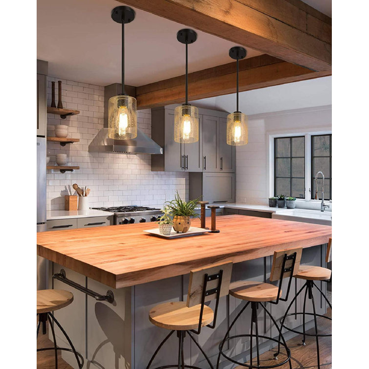 Glass Pendant Light | Farmhouse Mini Pendant Lighting For Kitchen Island  Dining Room Over The Sink