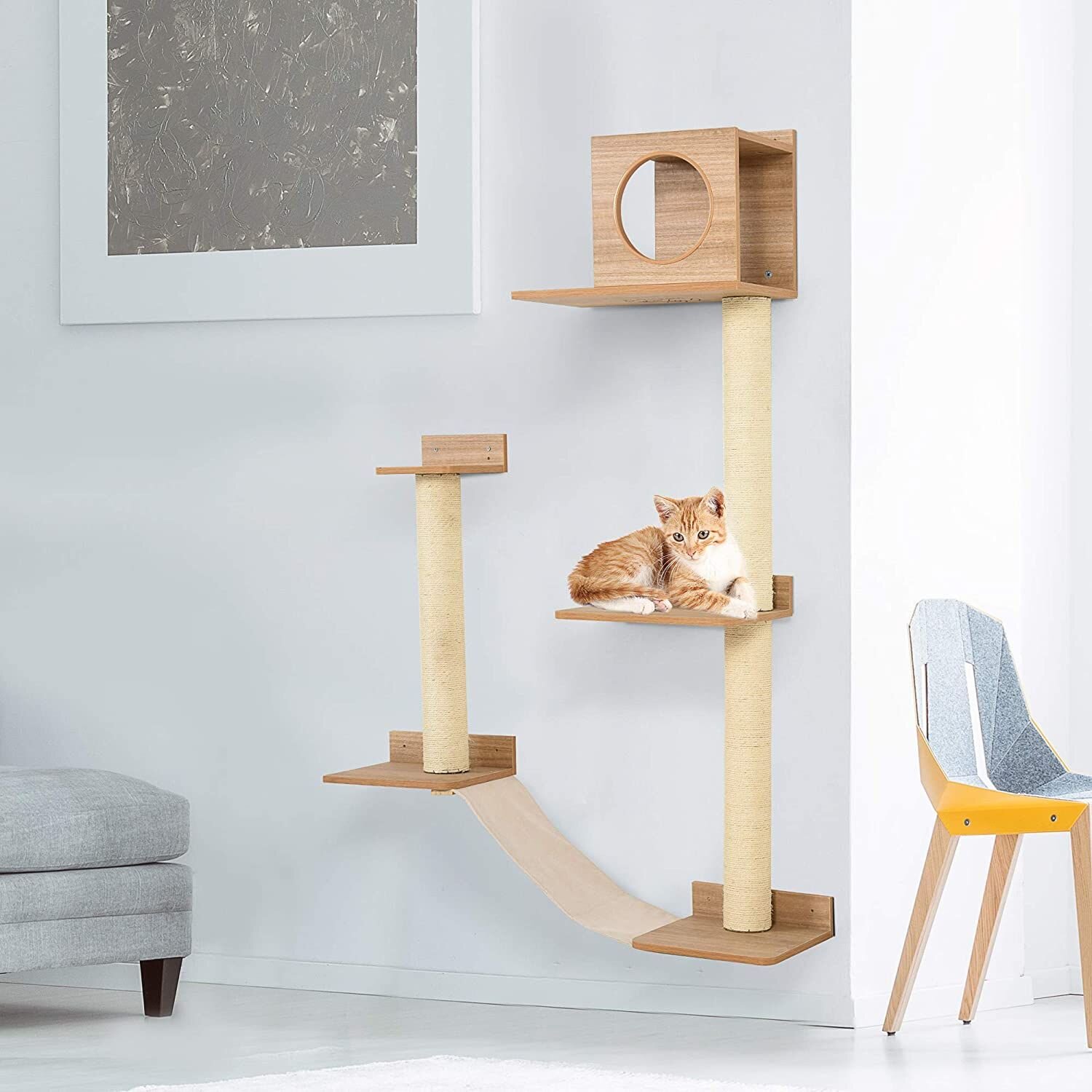 Cat Condo Wall Mounted Bed Perch Tower Hammock Tree Post Climber Furniture Shelf