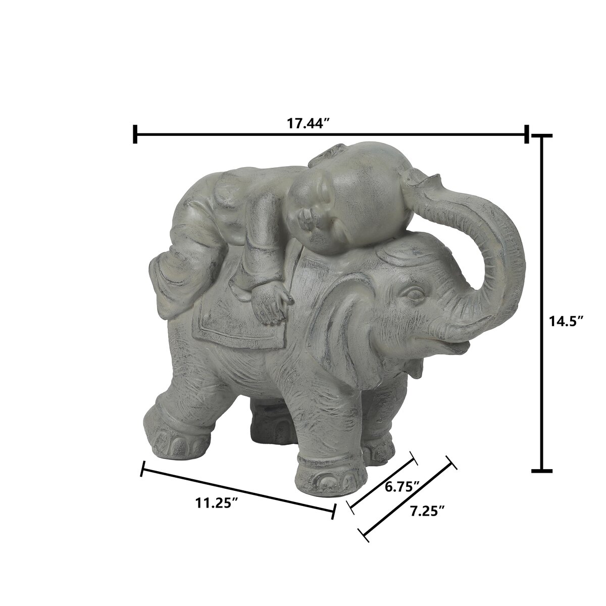 Bungalow Rose Wishram Monk and Elephant Garden Statue & Reviews | Wayfair