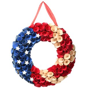 Fourth of July Wreath Details about    Patriotic Wreath Independence Day Wreath Branches 