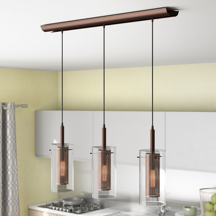 Orren Ellis Fennia 3 Light Kitchen Island Linear Pendant Reviews