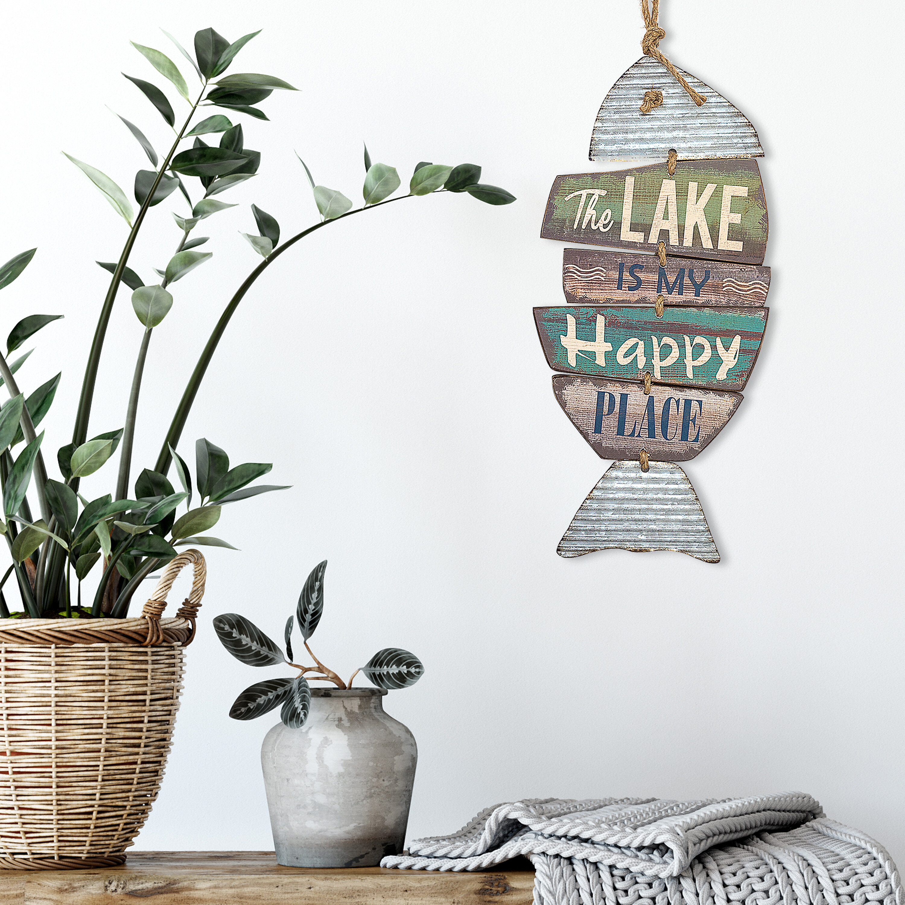 Millwood Pines The Lake Is My Happy Place Wooden Wall Decor