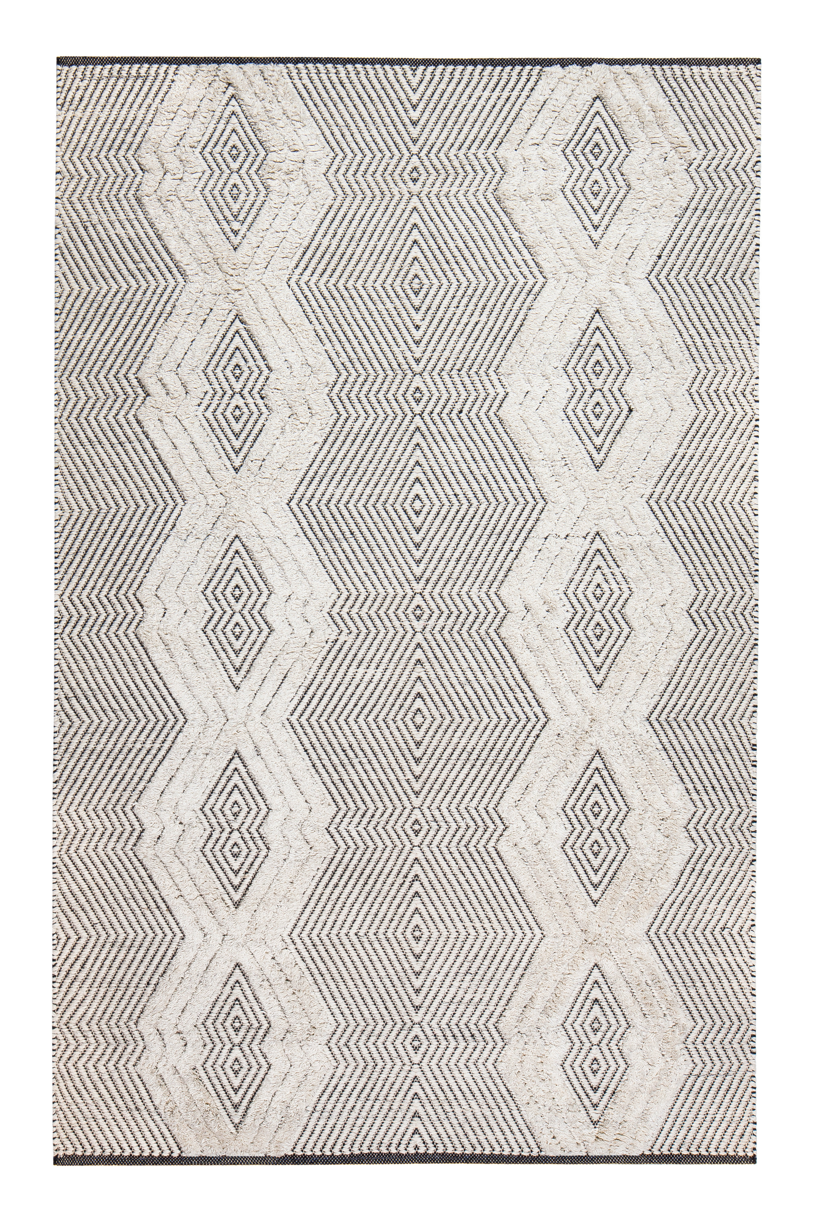 Tufted Tribal Hand Woven Black White Area Rug Tufted Tribal Hand Woven Black White Area Rug