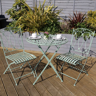 folding metal bistro set