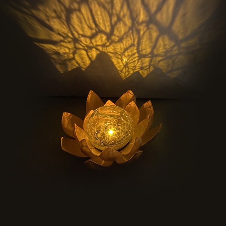 Amarillo JOYKK Solar Powered Lotus Flower Lamp Luz de Noche Flotante Resistente al Agua al Aire Libre para la decoración de la Fiesta en la Piscina del jardín 