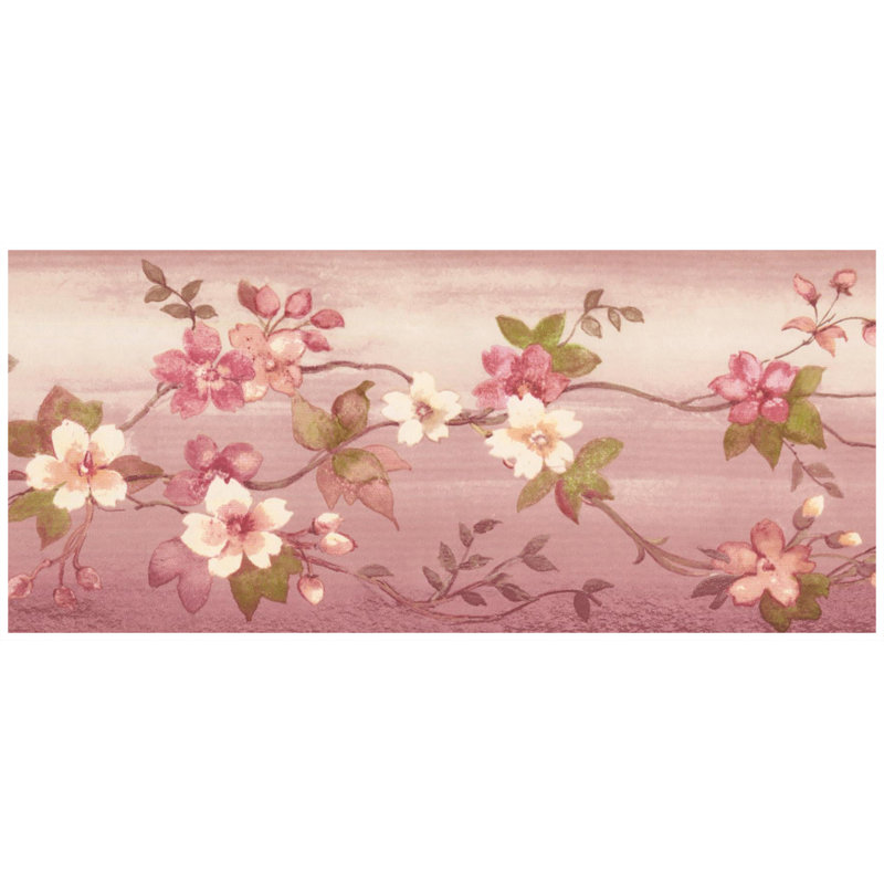 House Of Hampton Clancy Flowers On Vine 15 L X 4 W Wallpaper Border Wayfair