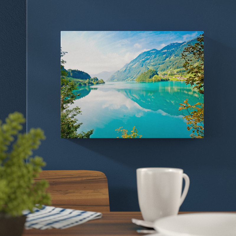 East Urban Home Lake Mountains And Forests Photographic Print On Wrapped Canvas Reviews Wayfair Co Uk