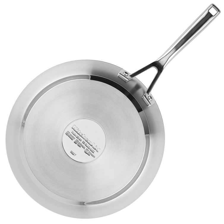 KitchenAid 3-Ply Base Stainless Steel Cookware Set, 11-Piece, Brushed  Stainless Steel
