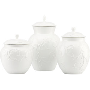 Opal Innocence Carved 3 Piece Storage Jar Set