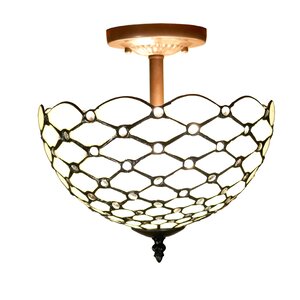 Byanca Style Jeweled 2-Light Semi Flush Mount