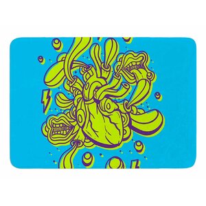 Doodle Surreal Heart by Robber Memory Foam Bath Mat