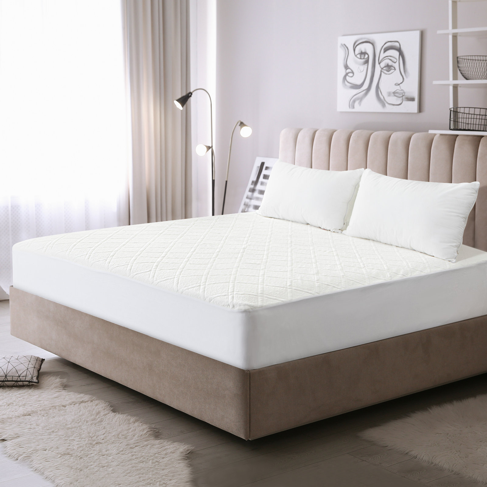 Bamboo Mattress Protector Waterproof Matress Cover Cooling Quilted Fitted Deep 