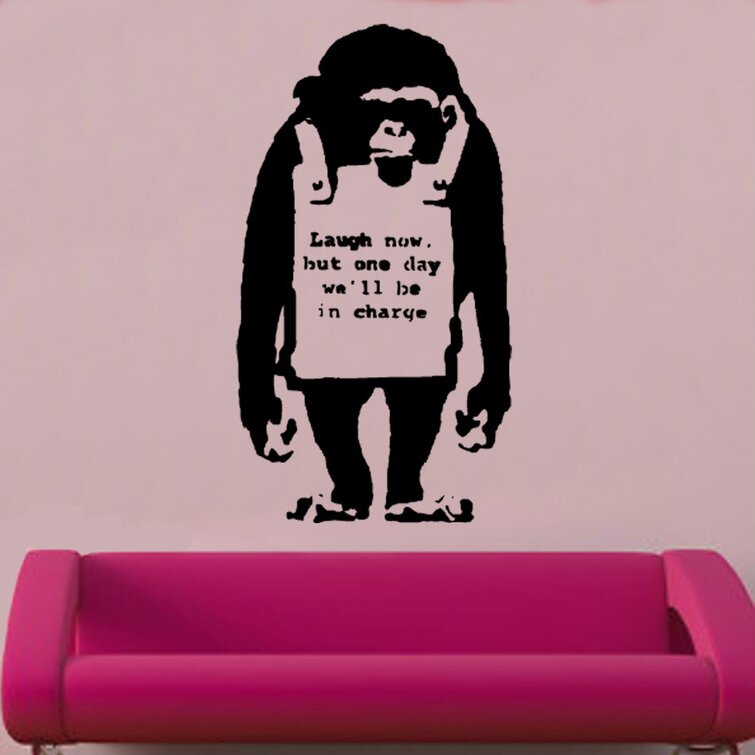 Banksy Monkey Laugh Now Wall Sticker Art Vinyl Decal Removable Wall Tattoo Decor