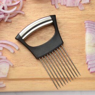 Stainless Steel Onion Needle Onion Chopper Meat Tenderizer Kitchen Cutter Tools 