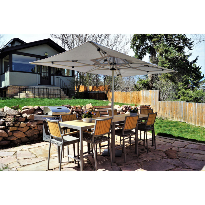 Articulatedshade 11 Ft Center Post Rectangular Umbrella Natural Canvas Wayfair