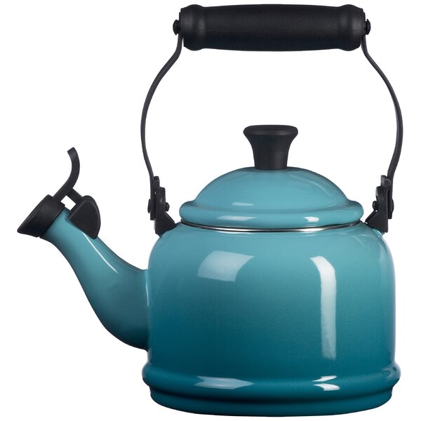 2.5qt. Whistling Tea Kettle in Shiny Metallic Teal 