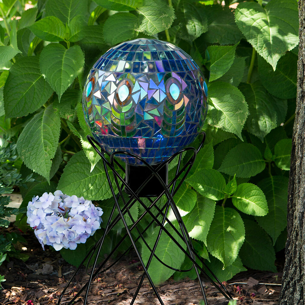 Brayden Studio® Nikko Translucent Peacock Mosaic Gazing Ball & Reviews ...