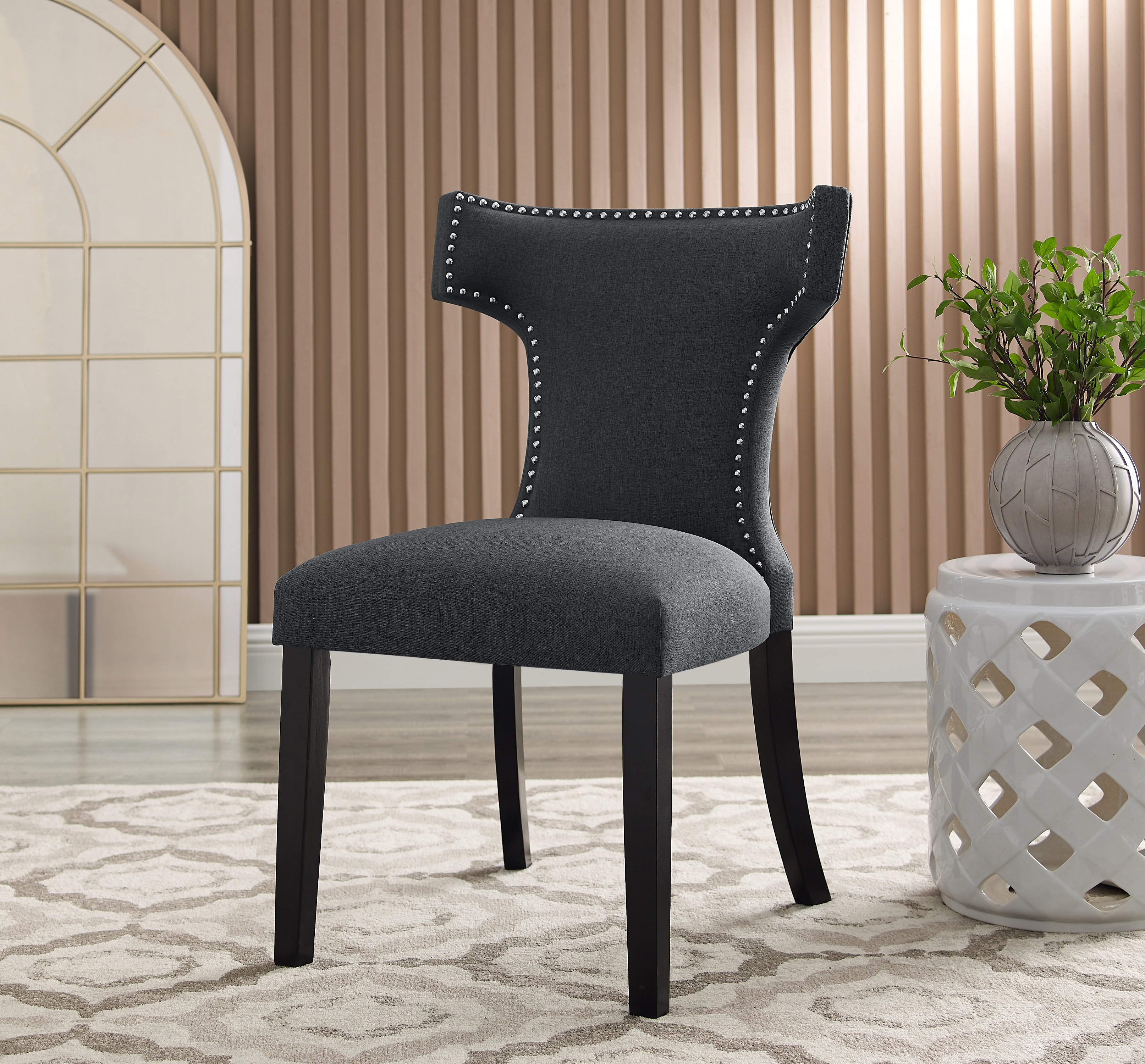 Red Barrel Studio Vensey Linen Wingback Side Chair Reviews Wayfair