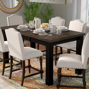 Go to store & view more images World Menagerie Landrum Counter Height Extendable Dining Table by Simmons Casegoods