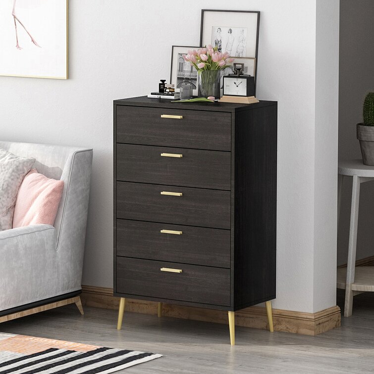 Everly Quinn Cedra 5 Drawer 27.4'' W Chest & Reviews | Wayfair