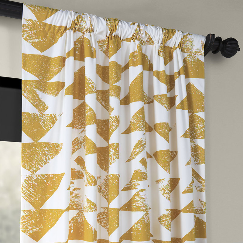 Fey Printed Cotton Twill Geometric Room Darkening Rod Pocket