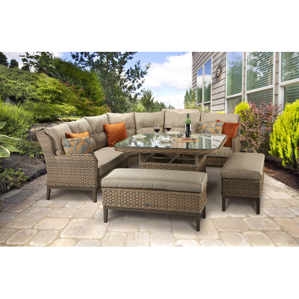 Garten Living 8-Sitzer Lounge-Set Crowthorne aus Rattan ...
