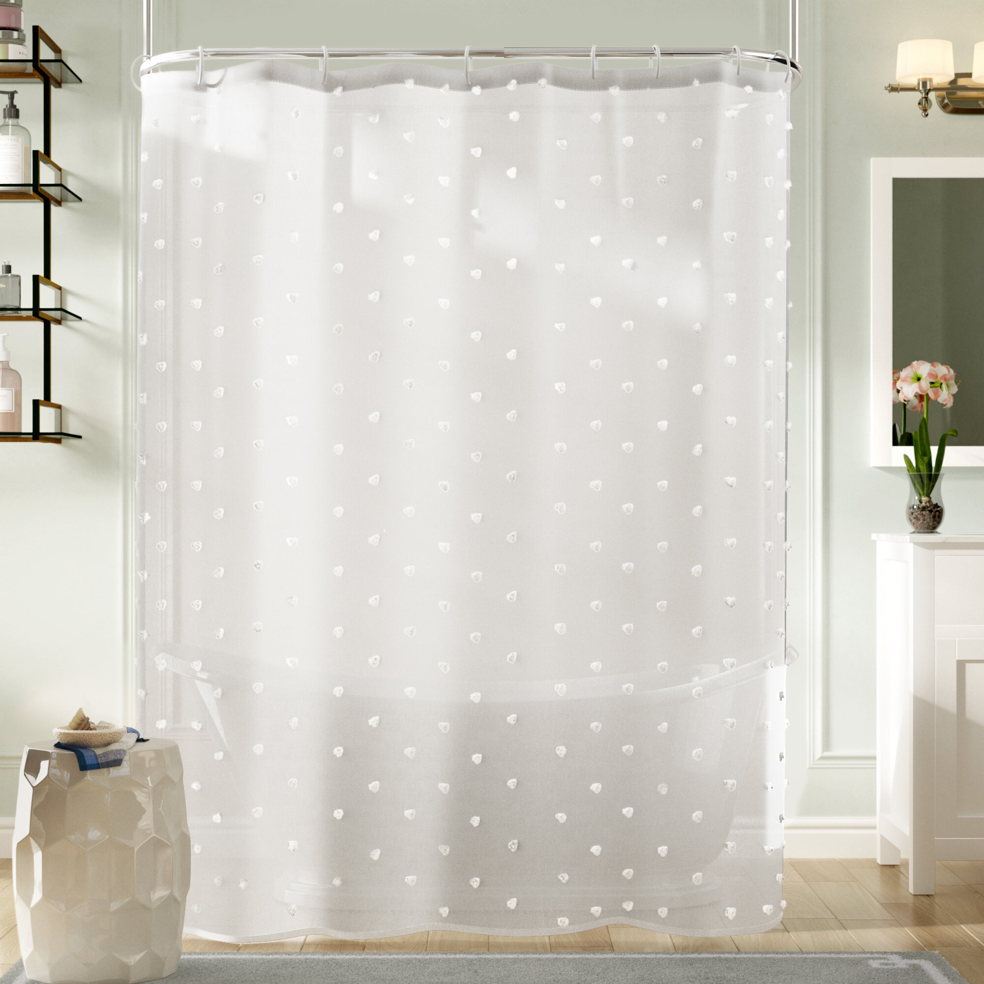 House Of Hampton Liah Linen Look Fabric Single Shower Curtain Reviews Wayfair