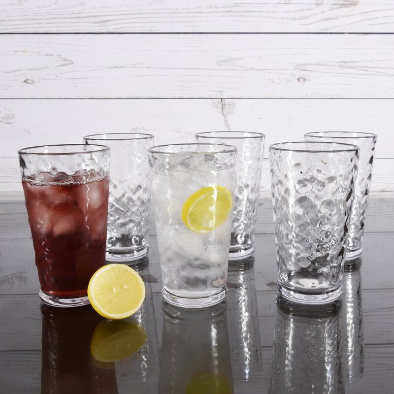 clear drinking glasses