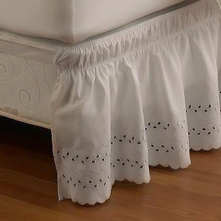 Easy Fit™ EasyFit Wrap Around Eyelet Ruffled Bed Skirt & Reviews | Wayfair