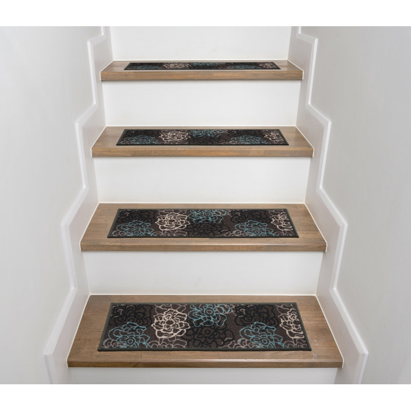 Ebern Designs Sharif Gray Sky Blue Stair Tread Wayfair