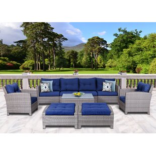 View Dowdy 9 Piece Rattan Sectional Seating Group with