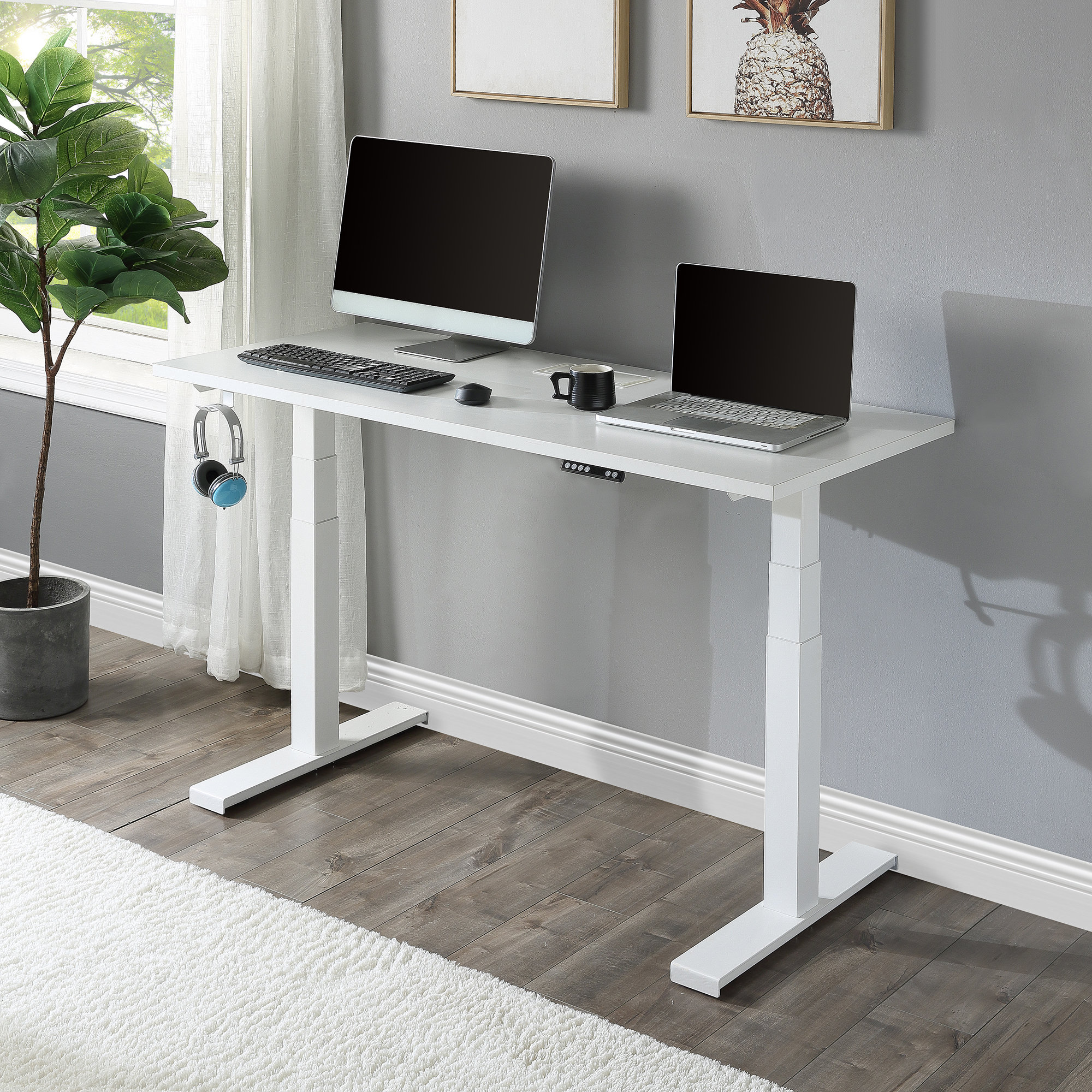 Inbox Zero Height Adjustable Standing Desk Wayfair