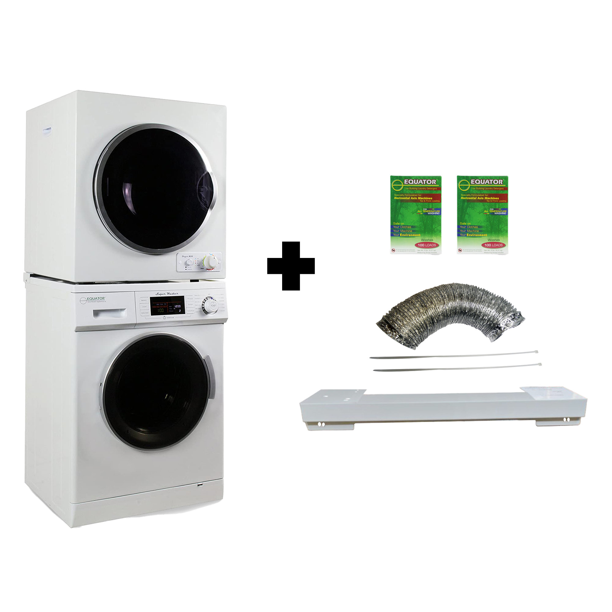 Equator Washer & Dryer Set with Stackable 0.21 Cubic Feet Front Load