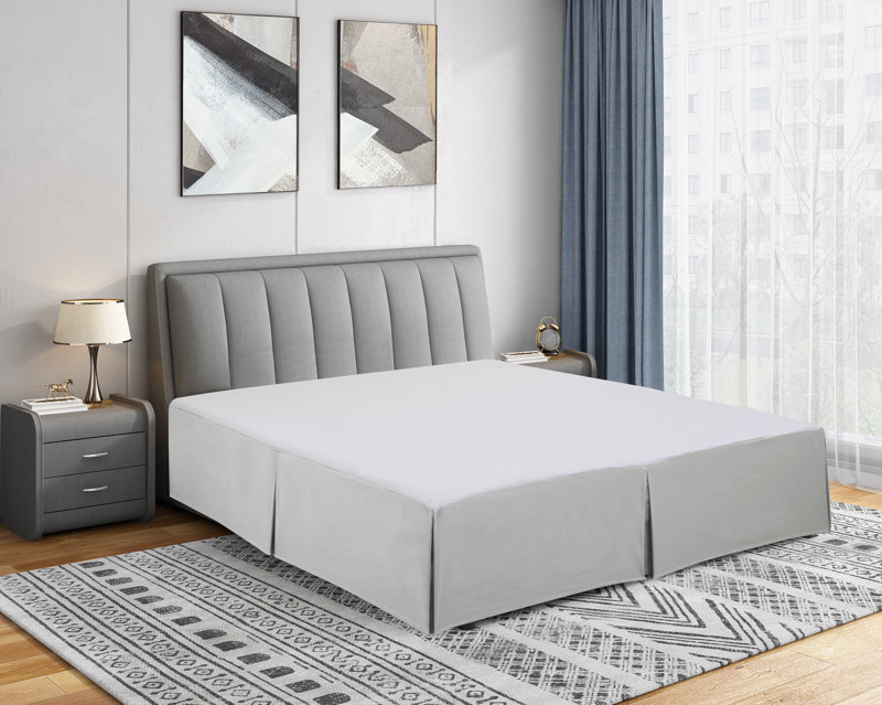 Wayfair Basics® 1800 Series 14" Soft Microfiber Bed Skirt Color: Light Gray, Size: King