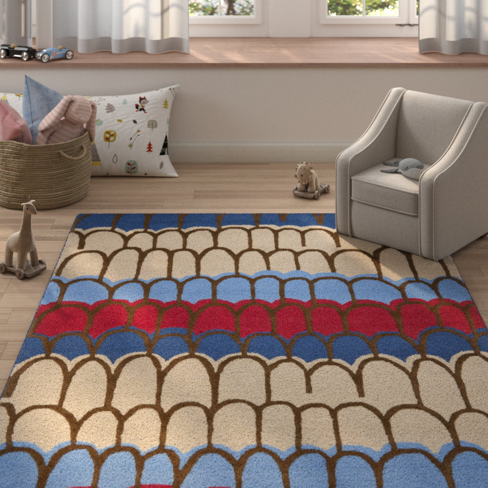 blue kids rug