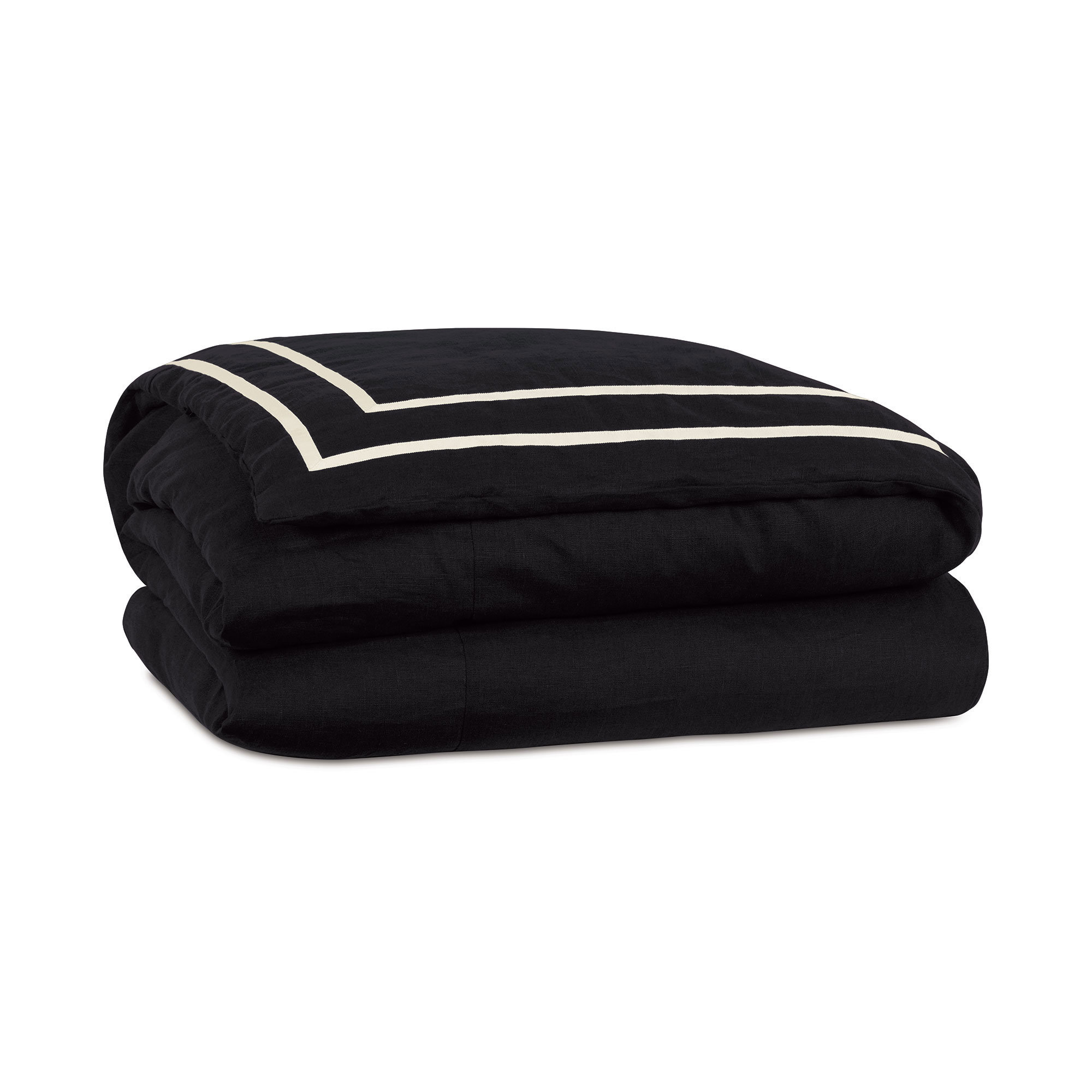Eastern Accents Inès Black Linen Duvet Cover Wayfair