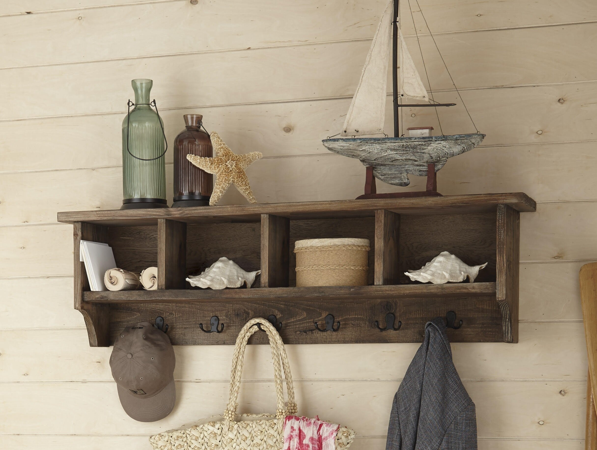 commercial wall mounted coat rack with shelf