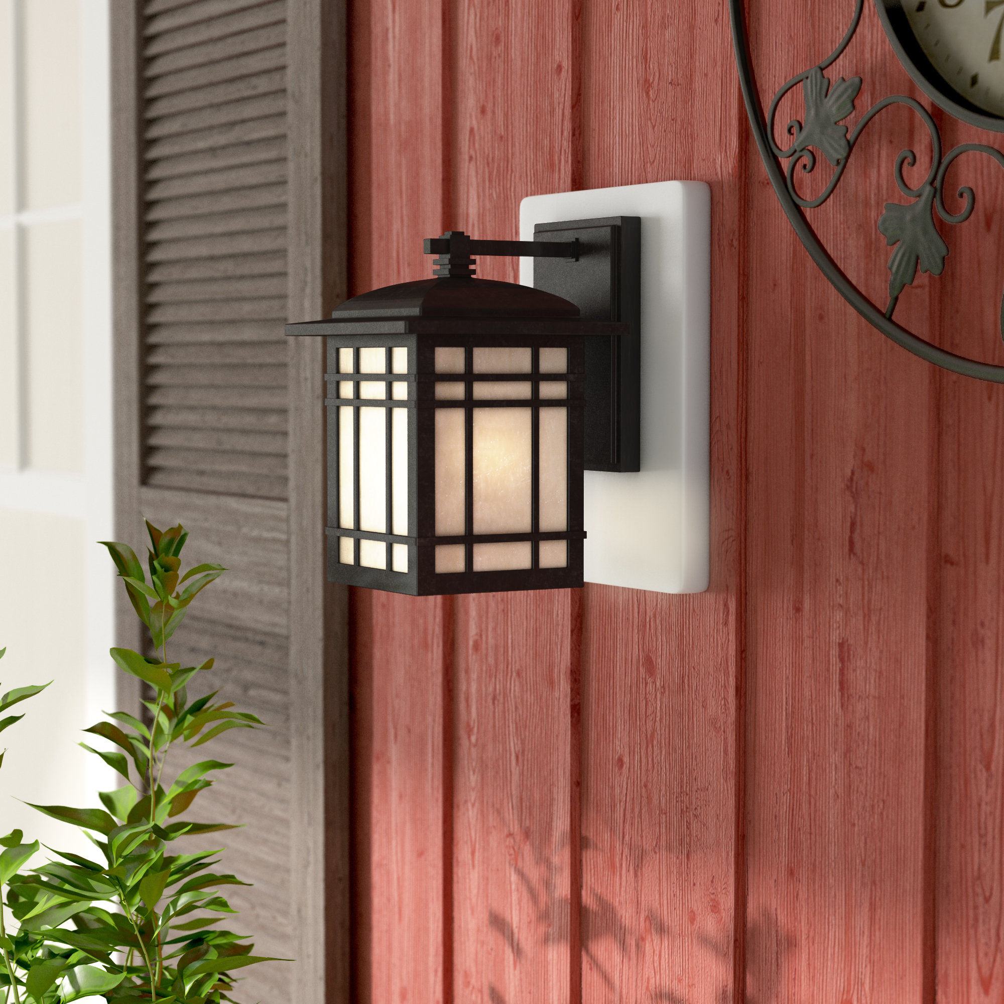 Charlton Home Wer Rustic Outdoor Wall Lantern In Imperial Wer Rustic Outdoor Wall Lantern