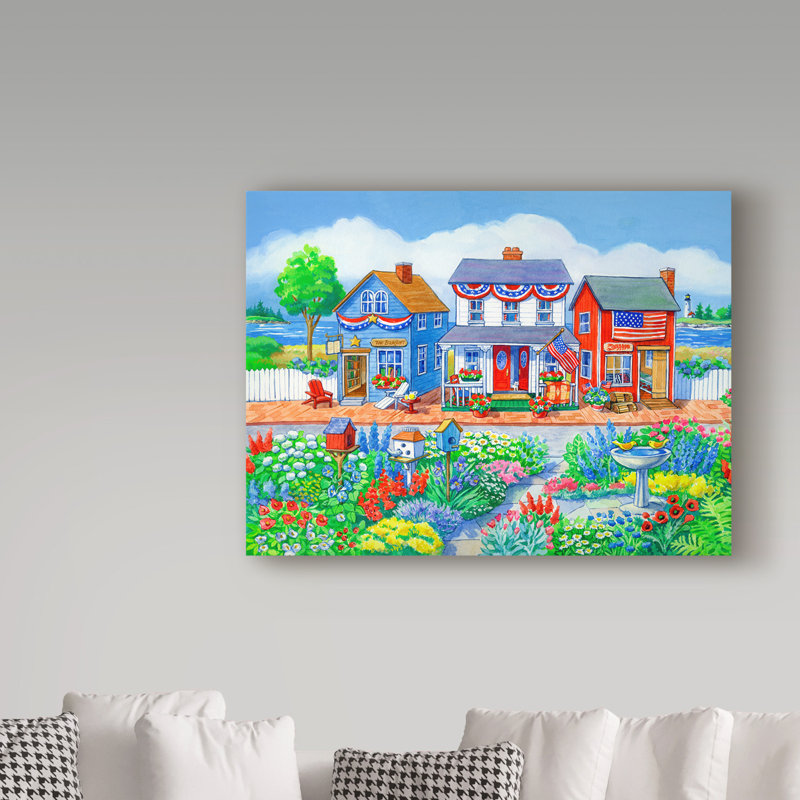 Trademark Art Red White And Blue Shops Acrylic Painting Print On