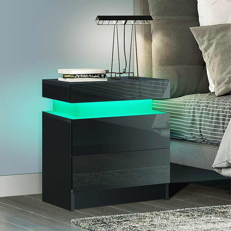 Wade Logan® Nightstand With Led Light (Set Of 2) & Reviews ...