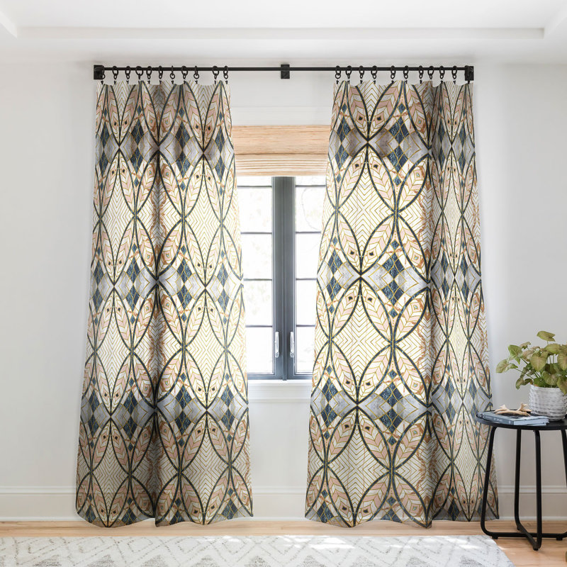 Marta Barragan Camarasa Pattern Mosaic Art Deco I 1pc Sheer Window Curtain Panel Size: 50" x 96"