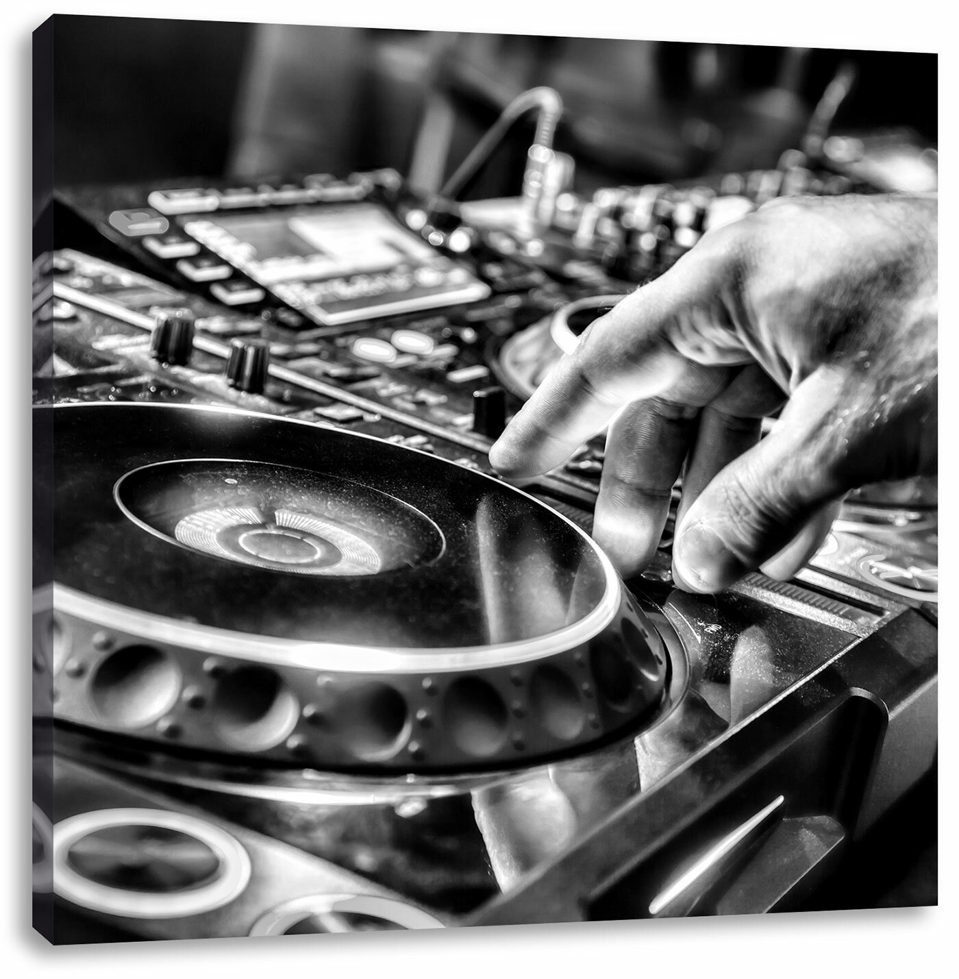 Decks Turntables   DJ Club BOX FRAMED CANVAS ART Picture HDR 280gsm