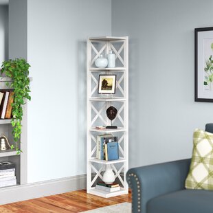 off white corner bookshelf