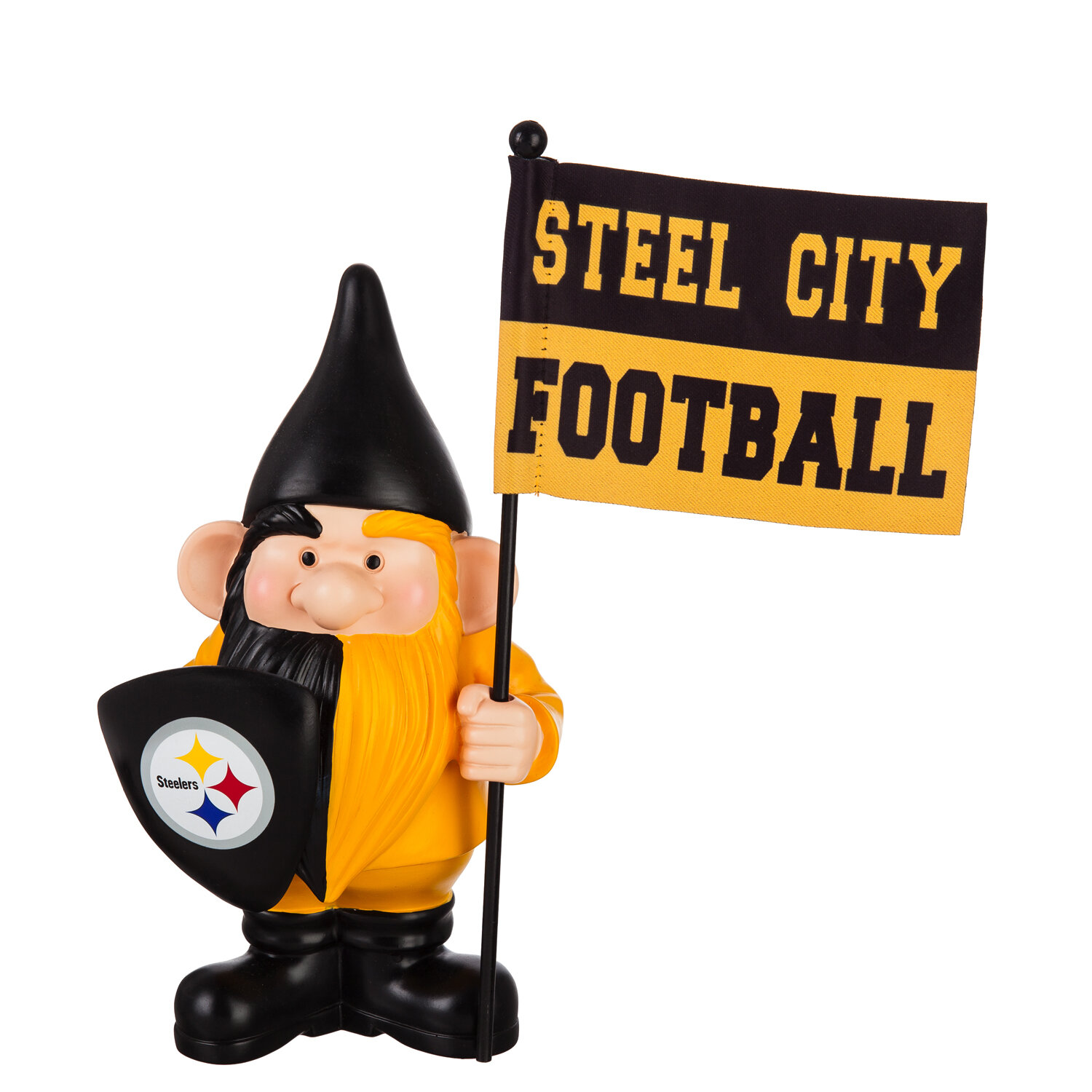 Evergreen Enterprises Inc Steelers 10 Garden Gnome Flag Holder Outdoor Statue Decoration Football 