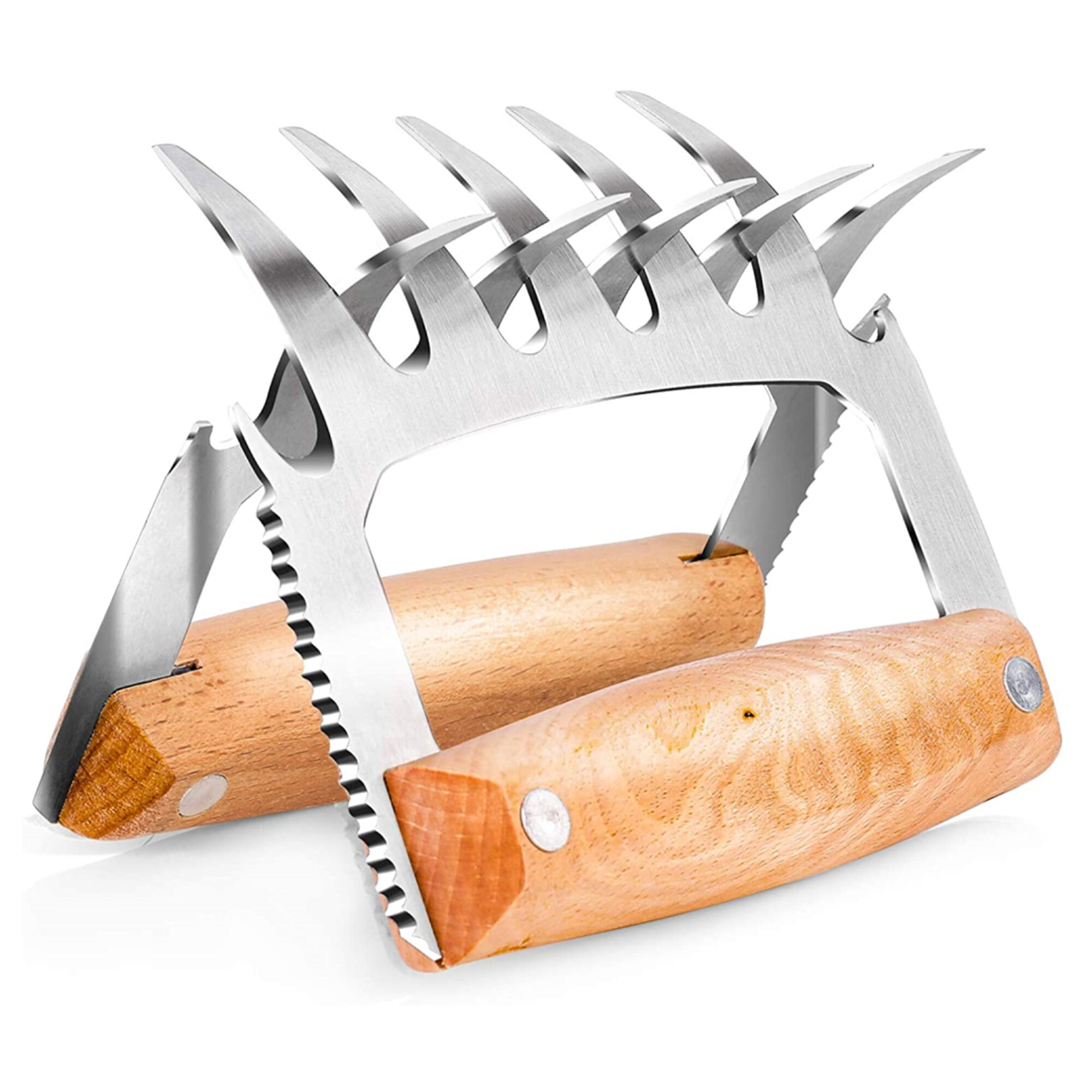 2PCS Stainless Steel Meat Shredder Claws Utensil BBQ Tool For Shredding Kitchen