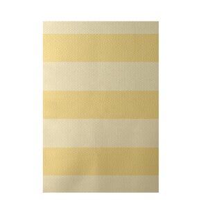 Stripe Yellow Indoor/Outdoor Area Rug